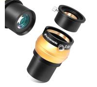 Astromania Upgraded 2.5X 2 inch Barlow Lens - 4 Elements Broadband Green Film with Fully Multi Coated, Metal Telescope Accessory with Internal Brass Ring for 2 inch & 1.25 inch Telescope Eyepiece