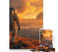 Astronaunt Another Planet Jigsaw Puzzles for Adults 1000 Piece Thought Training Slow Leisure Uniform Cut Xmas Present (38X26CM)