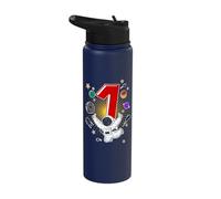 Astronaut 1 Year Old Solar System Outer Space 1st Birthday Stainless Steel Insulated Water Bottle