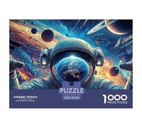 Astronaut 1000 Piece Cosmic Starry Sky Jigsaw Puzzles Handwork Puzzle Educational Challenge for Challenging Family Activity Games Colorful Hard Puzzle for 70x50cm/1000pcs Family Decorations