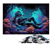 Astronaut 1000 Piece Jigsaw Jigsaw Puzzles Challenging Brain Teaser, Family Activity, Home Decor, 50x75CM/19.68x29.52inch