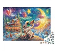 Astronaut 1000 Piece Jigsaw Puzzle Set for Hobbyists Cosmic Scenery Premium Cardboard Home Decor Wall Art Difficult Challenge Game Jigsaw 52x38cm/1000pcs