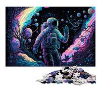 Astronaut 1000Pc Adults Jigsaw Puzzle Wooden Puzzles Challenging Brain Teaser for Teenagers, Family Game Night Fun 50x75CM/19.68x29.52inch