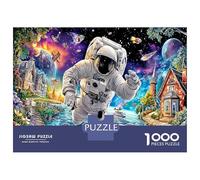 Astronaut 1000Piece JigsawPuzzlesAstronaut Village KidsforAdult Challenging Brainteasing Age12+byth HomeDecoration Uncover The Puzzle 52x38cm/1000pcs
