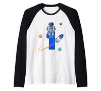 Astronaut 1st Birthday Space Gift 1 Year Old Boys Girls Raglan Baseball Tee