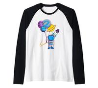 Astronaut 2nd Birthday Space Gift 2 Years Old Boys Girls Raglan Baseball Tee