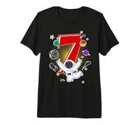 Astronaut 7 Year Old Solar System Outer Space 7th Birthday Premium T-Shirt