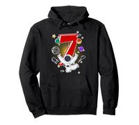 Astronaut 7 Year Old Solar System Outer Space 7th Birthday Pullover Hoodie