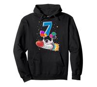 Astronaut 7 Year Old Solar System Outer Space 7th Birthday Pullover Hoodie