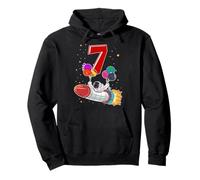 Astronaut 7 Year Old Solar System Outer Space 7th Birthday Pullover Hoodie