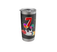 Astronaut 7 Year Old Solar System Outer Space 7th Birthday Stainless Steel Insulated Tumbler
