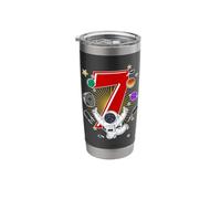 Astronaut 7 Year Old Solar System Outer Space 7th Birthday Stainless Steel Insulated Tumbler