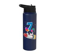 Astronaut 7 Year Old Solar System Outer Space 7th Birthday Stainless Steel Insulated Water Bottle