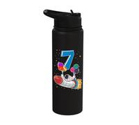 Astronaut 7 Year Old Solar System Outer Space 7th Birthday Stainless Steel Insulated Water Bottle