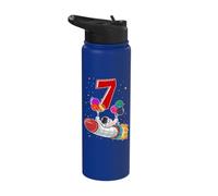 Astronaut 7 Year Old Solar System Outer Space 7th Birthday Stainless Steel Insulated Water Bottle