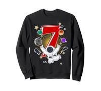 Astronaut 7 Year Old Solar System Outer Space 7th Birthday Sweatshirt