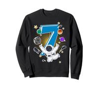 Astronaut 7 Year Old Solar System Outer Space 7th Birthday Sweatshirt