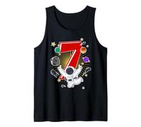 Astronaut 7 Year Old Solar System Outer Space 7th Birthday Tank Top