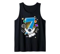 Astronaut 7 Year Old Solar System Outer Space 7th Birthday Tank Top