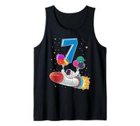 Astronaut 7 Year Old Solar System Outer Space 7th Birthday Tank Top