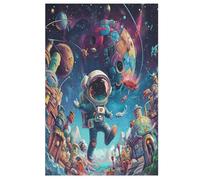 Astronaut Adults Wooden Jigsaw Puzzle,3D Puzzle for Kids Wooden Puzzle Toys for Family Game Play Collection Best Gift,Brain Training 1000 Piece （78×53cm）