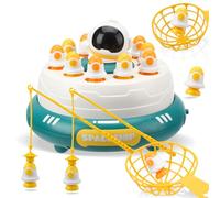 Astronaut Adventure Space Operation Board Games, 2 in 1 Magnetic Fishing Toy for Kids, Interactive Family Games with Rocket Catching, Toddler Toys for 3+ Years Old Gifts