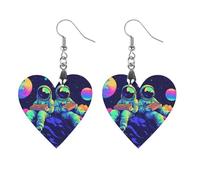 Astronaut Aliens Pizza Artistic Wooden Earrings Pendant Vintage Earring Hooks Trendy Vacation Dangle Boho Eardrop Apricot Shaped