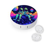 Astronaut Aliens Pizza Contact Lens Case for Daily Travel
