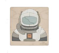 Astronaut and A Rocket | Man ON The Moon Puzzle for Kids | Multilayered 39 Piece Wooden Jigsaw Puzzle | Learning Educational Toys Gifts for Boys Girls 3 Years and Above.