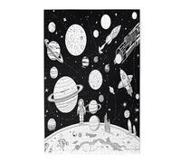 Astronaut And Alien -Print 1000 Piece Picture Puzzle -Wooden,Family-Friendly Fun For All Ages,For Relaxation And Gift-Giving.