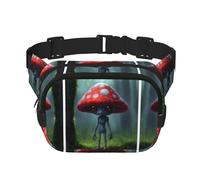 Astronaut And Alien print Fashion Waist Packs Crossbody Belt Bag Fanny Pack for Women Crossbody for Traveling Running, Black, One Size