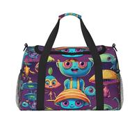 Astronaut And Alien Print Gym bag Large Capacity Hand Carry Bag Foldable Carry On Tote for Outdoor Activities