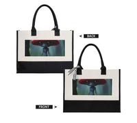 Astronaut And Alien Print Tote Bag Eco-Friendly Large Capacity For Beach Travel Office Canvas Present Bags