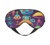 Astronaut and Alien Print Versatile Eye Mask Full Coverage Sleep Aid Lightweight Breathable Travel Camping