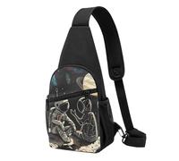 Astronaut and Alien Printed Chest Bag Sling Bag for Men Women, Outdoor Crossbody Fanny Packs Hiking Chest Packs Sport Daypacks