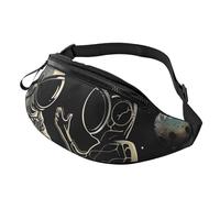 Astronaut and Alien Printed Fanny Pack for Men Women Crossbody Waist Bag Pack Bum Bag with Adjustable Strap for Hiking Running Travel Cycling