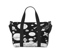 (Astronaut and Alien) Waterproof Lightweight Hand Travel Bag - Large Carry-On for 3-5 Day Trips | Air Travel, Sports, Weekend Use | Men & Women (1-Pack)