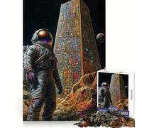Astronaut And Ancient Obelisk 1000 Piece Jigsaw Puzzles Brain Capacity Leisure Pleasure Secure Lock Birthday Present (50X75CM)