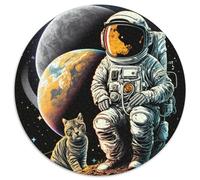 Astronaut And Cat Adult Jigsaw Puzzles 1000 Pieces Impossible Jigsaw Puzzles for Adults Relaxing Entertainment, Home Decor 67.5x67.5cm