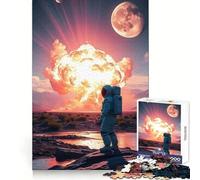 Astronaut And Explosion on Alien Planet 1000 Piece Jigsaw Puzzle Mental Sharpness Mind Calming Fun Smooth Edges Thoughtful Gift (50X75CM)