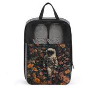 Astronaut And Flowers Shoe Bag Shoe Bags for Travel Waterproof Shoe Bag Shoes Storage Organizer with Zipper & Handle Sneaker Bag Shoe Pouch Golf Shoe Bag Soccer Cleat Bag, style, One Size, Shoe Bags