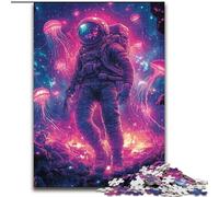 Astronaut And Jellyfish 1000 Pieces Jigsaw Puzzle for Adults& Teens, Staycation Kill Time Enhance Love between Couples (26x38cm)