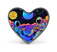 Astronaut And Pizza Novelty Brooches & Pins Heart Personalised Metal Lapel Badge With Butterfly Clutch Clasp
