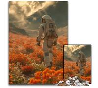 Astronaut And PlanetJigsaw Puzzle 1000 Pieces Wooden Jigsaw Puzzles for Adults for Home Decor Ideal Christmas & New Year Gift for Teenagers 1000 PCS(75x50cm)