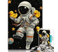 Astronaut And Rubber Duck 1000 Piece Jigsaw Puzzles for Adults,Challenging Game Gifts for Is Ideal As A Gift for The Whole Family 50x75cm