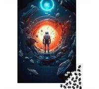 Astronaut And The Unknown Adult Jigsaw Puzzle, 1000 Pieces, 52x38cm/1000pcs, for Quiet Focus at Your Own Pace; White Cardboard with Reduced Dust