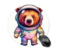 Astronaut Animal Art Mouse Pad Round Laptop Mouse Mat Cute Computer Mousepad Keyboard Pad Non-Slip Desk Pads for Gaming Office Work Home
