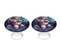 Astronaut Animal Funny Raccoon Cabinet Knobs Stainless Steel Round Drawer Pulls for Wardrob Doorknob