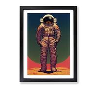 Astronaut Arrival Framed Print | A4 Black Framed Wall Art | Ready to Hang | Modern Space Picture | Living Room Bedroom Lounge Office