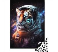Astronaut Art Tiger 1000-teiliges Puzzle für Teenager, Geschenke, Papierpuzzle, Puzzle für Erwachsene, Lernspiele für zu Hause, DIY-Spielzeug, 1000 Teile (38 x 26 cm)